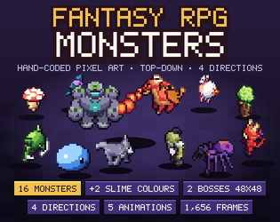 Fantasy RPG Monsters - Pixel Art Pack cover