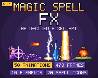 Magic Spell FX — 50 Animated Pixel Art Effects cover